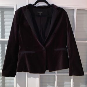 EUC Ann Taylor Velvet Blazer, size 12 Tall, Deep Chocolate Brown
